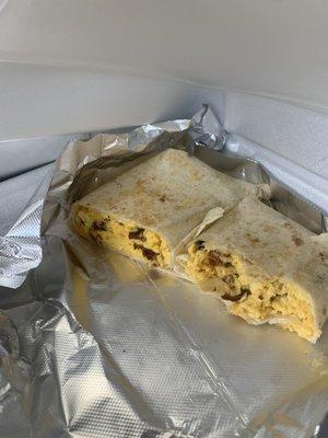 Bacon egg cheese burrito