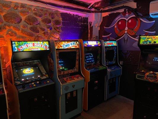 Some of the vintage arcade games, many more throughout.