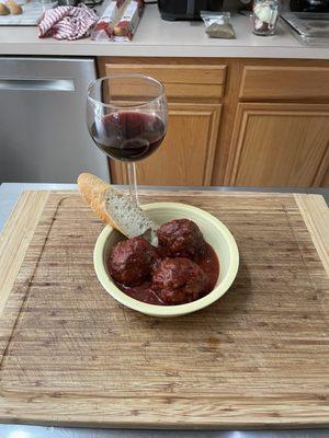 Bison Meatballs with Blackberry Marinara