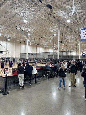 One area of the volleyball courts