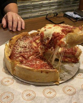 Chicago Stuffed Cheese Pizza with pepperoni