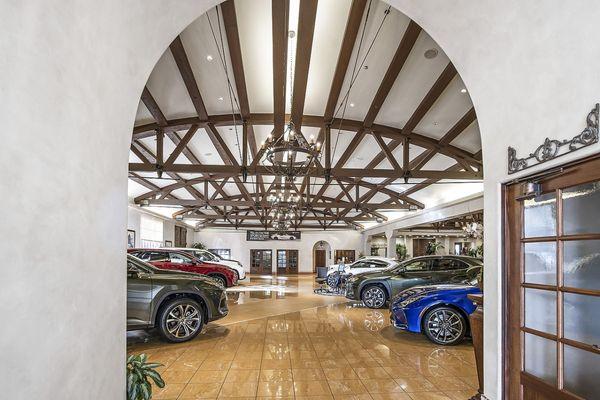 Interior of Lexus Santa Monica showroom