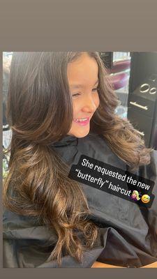 Little Beautiful client wanting the new haircut