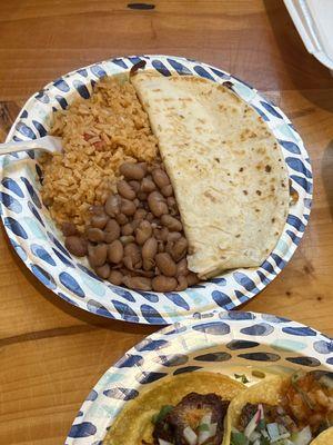 Kids meal quesadilla ($7)