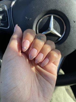 My real nails, bio gel! They look pretty identical to the photo they used as a reference.