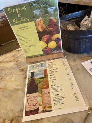 Drink menu