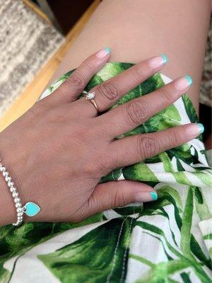 Tiffany inspired no chip french manicure