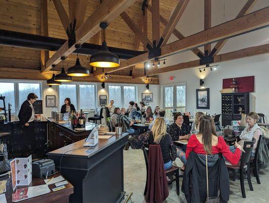 Inside the tasting room of Corteau Vineyards