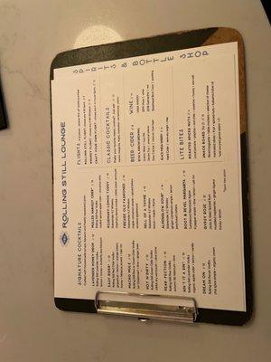 Cocktail menu