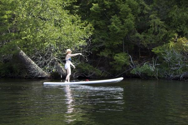 Stand up paddle boarding in the Adirondacks at Kiwassa Lake B&B