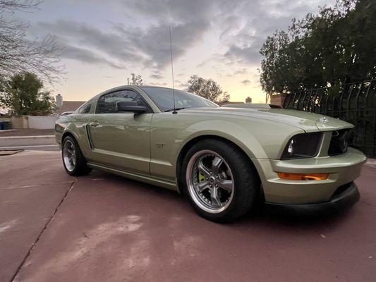 My 2006 Mustang with new paint and a new radio.