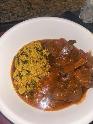 Eugusi and pounded yam