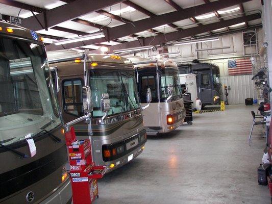 We are a 10 bay service & repair facility.