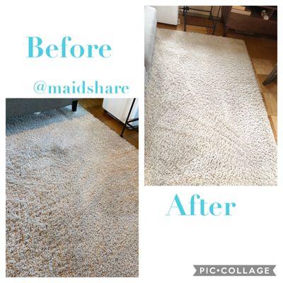 Before and after Maid Share Carpet cleaning