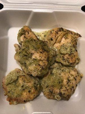 Pesto chicken. They sent us home with leftovers from the tasting.