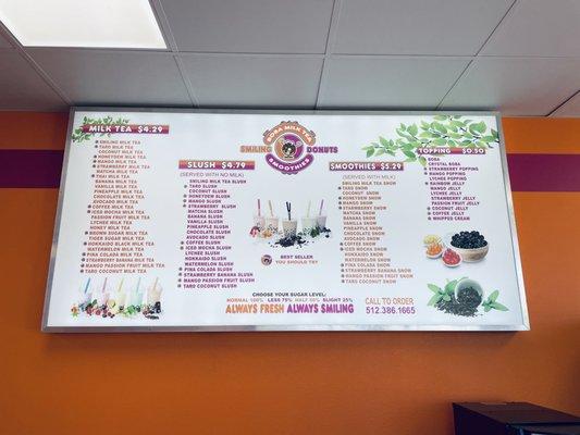 Boba Menu