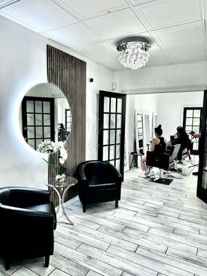 Waiting area and salon