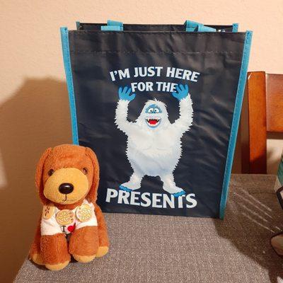 Cute Yeti (from Rudolph movie) shopping bag. 1/14/24