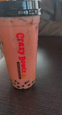 Strawberry milk boba tea