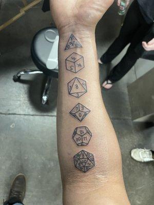 My new dice set tattoo