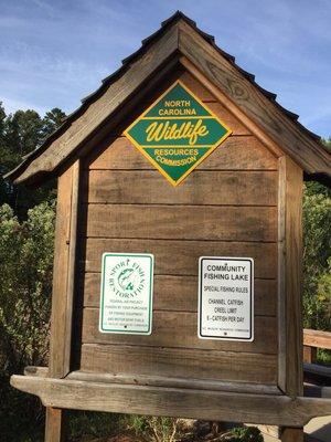 Signage as you approach the Lake