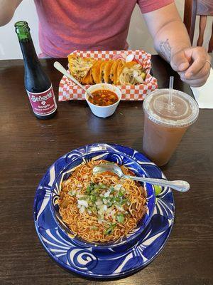 Ramen birria and quesabirrias