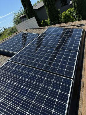 Cleaned solar panels