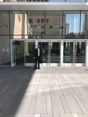 Attorney Bradley Corbett walking into the Downtown Court house to defend his clients and fight for them