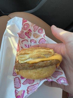 Sausage and cheese biscuit