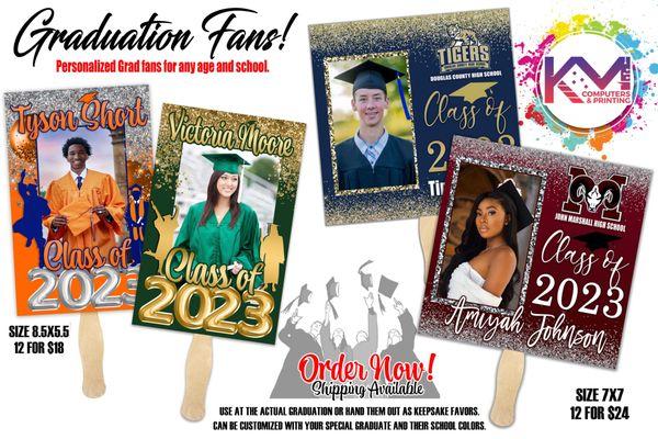 Celebrate your grad with these handheld fans