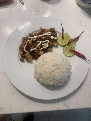 Sisig with rice