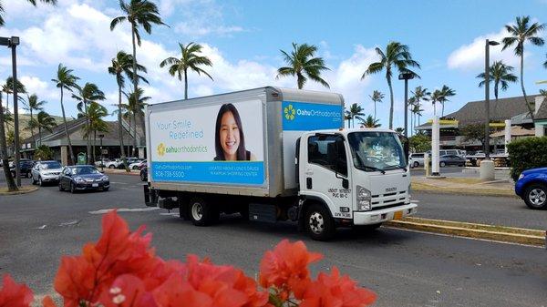 Mobile Billboard, Transit Media, Truckside Advertising, Honolulu Hawaii.  OOH Advertising