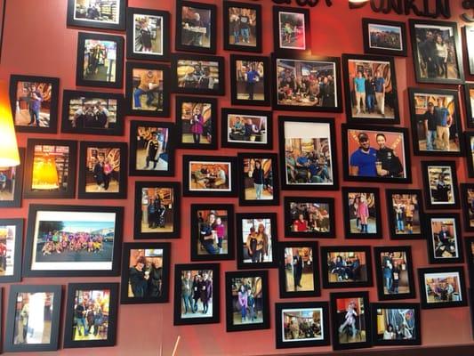 The Massapequa Dunkin' Donuts Family Wall. A nice touch!