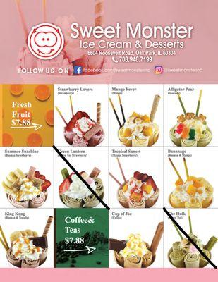 Roll Ice Cream Menu 1