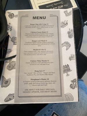 Food menu