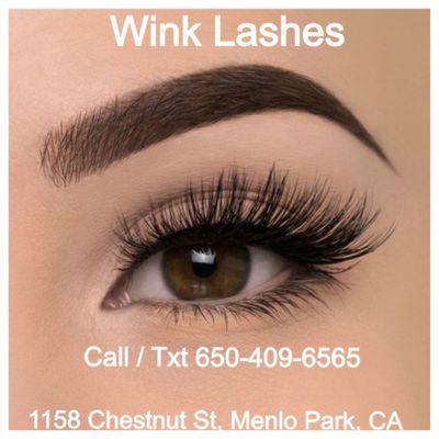 Wink lashes: eyelash extensions, micro-blading, and facials. Call/text 650-409-6565