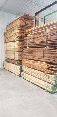 Rough lumber stacks