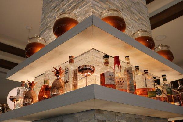 Main bar shelves