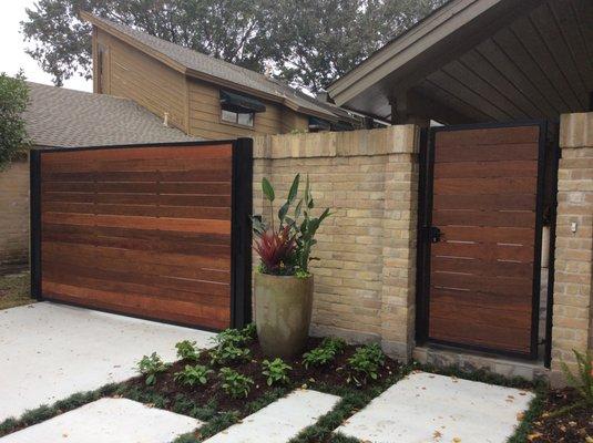 Ipe fence and automatic gate