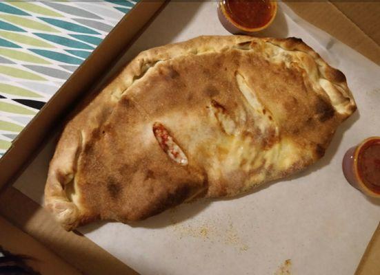 Eggplant parmesan calzone.