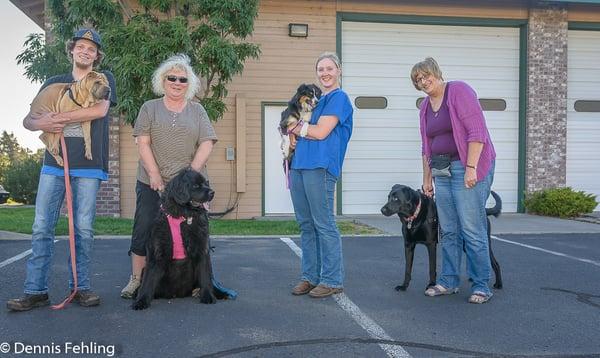 These are a few of our happy clients and their dogs from our basic manners class