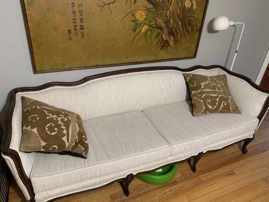 Reupholstered sofa