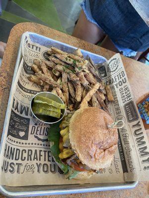 Burger and fries