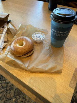 Coffee meets bagel.