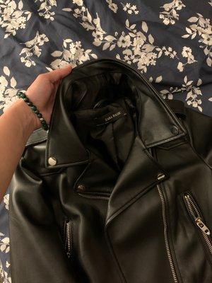 Faux leather jacket repaired by Hulan