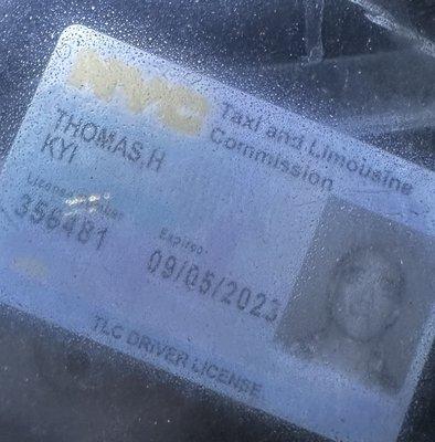 The drivers name is Thomas, H Kyi. His license number is 356481.