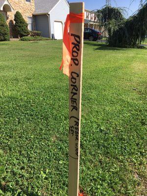 Excellent detail on property stakes. Cavanaugh surveyor Nick detailed each stake.