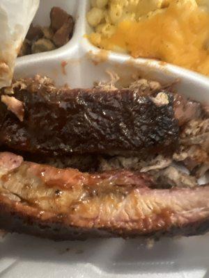 Rib and pulled pork plate