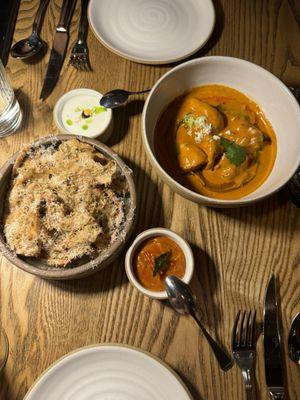 Butter chicken, laccha parantha with smoked yogurt dip and tomato dip