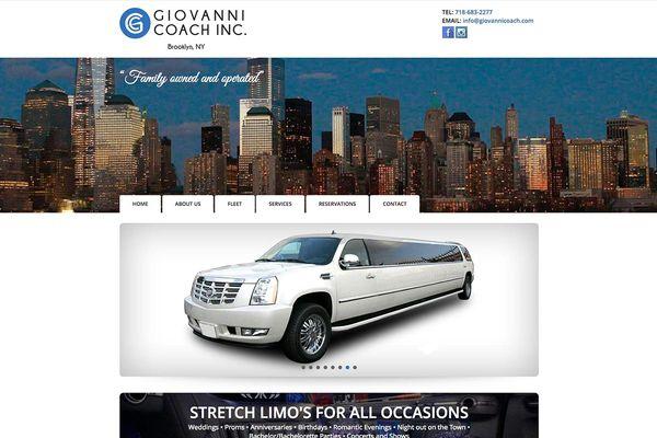 Website design for Giovanni Coach Inc, New York City, New York